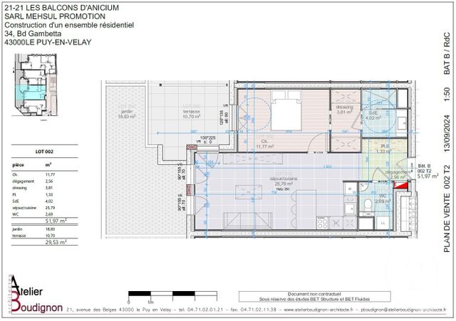 Appartement T2 à vendre - 3 pièces - 51,97 m2 - Le Puy En Velay - 43 - AUVERGNE