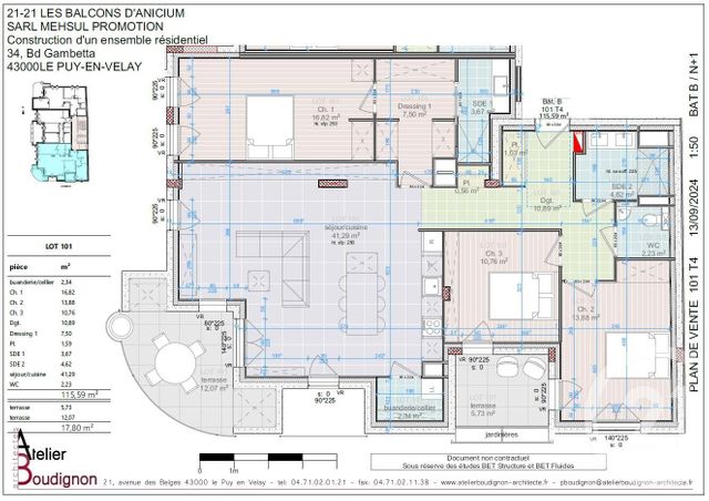 Appartement T3 &agrave; vendre - 5 pi&egrave;ces - 115,59 m2 - Le Puy En Velay - 43 - AUVERGNE