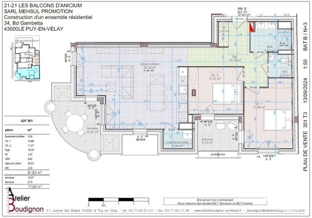 Appartement T3 &agrave; vendre - 4 pi&egrave;ces - 81,82 m2 - Le Puy En Velay - 43 - AUVERGNE