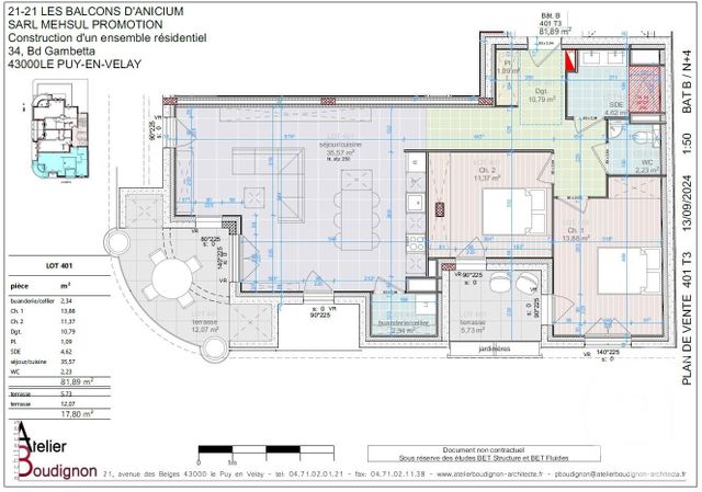 Appartement T3 &agrave; vendre - 4 pi&egrave;ces - 81,89 m2 - Le Puy En Velay - 43 - AUVERGNE
