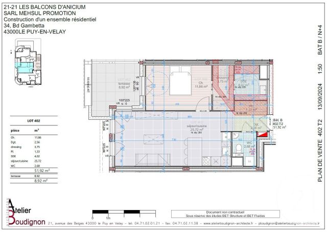 Appartement T2 &agrave; vendre - 3 pi&egrave;ces - 51,92 m2 - Le Puy En Velay - 43 - AUVERGNE