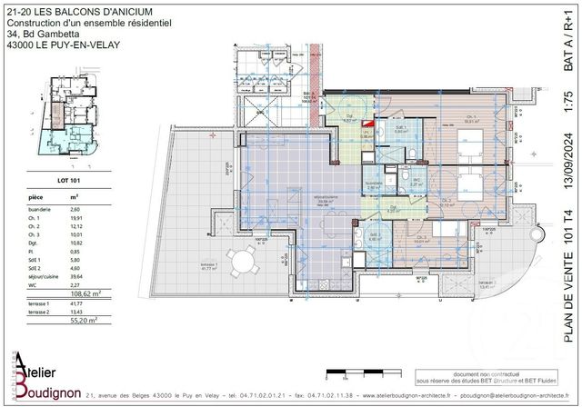 Appartement T4 à vendre - 5 pièces - 108,60 m2 - Le Puy En Velay - 43 - AUVERGNE