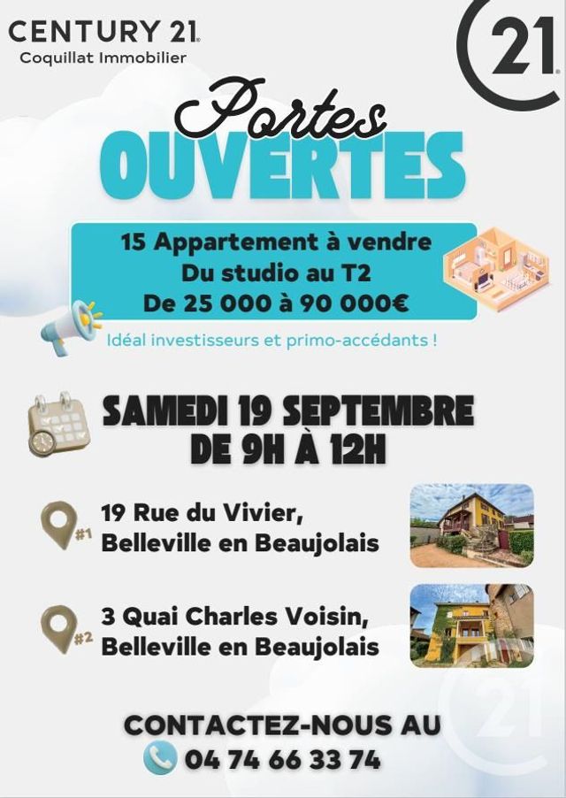 Appartement Duplex &agrave; vendre - 2 pi&egrave;ces - 35,52 m2 - Belleville - 69 - RHONE-ALPES