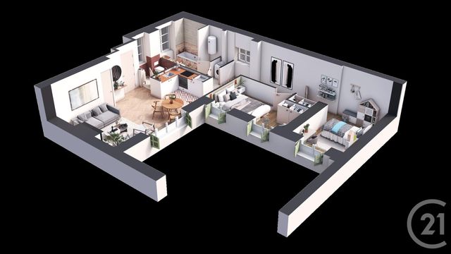 Appartement F3 à vendre - 3 pièces - 66,50 m2 - Nice - 06 - PROVENCE-ALPES-COTE-D-AZUR