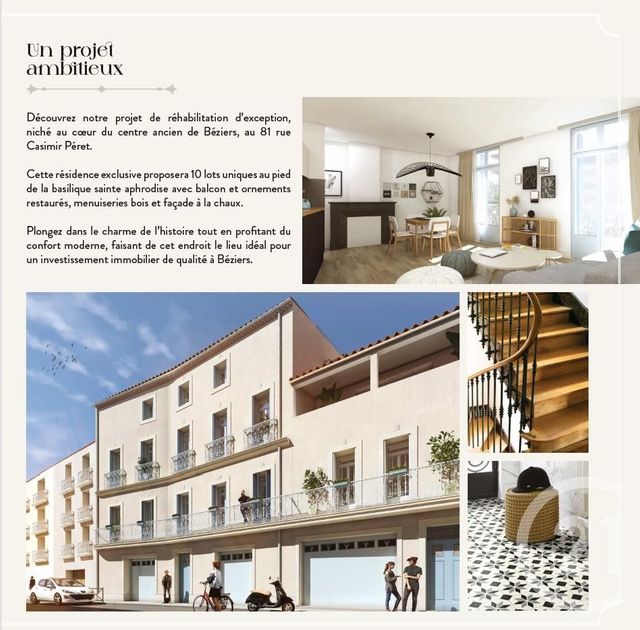 Appartement Loft à vendre - 4 pièces - 75 m2 - Beziers - 34 - LANGUEDOC-ROUSSILLON
