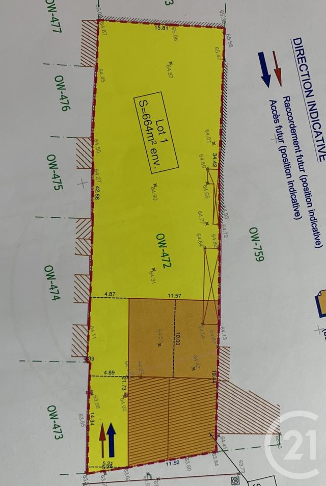Terrain &agrave; vendre - 664 m2 - Beziers - 34 - LANGUEDOC-ROUSSILLON