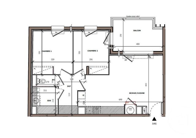 Appartement T3 &agrave; vendre - 3 pi&egrave;ces - 61,08 m2 - Beziers - 34 - LANGUEDOC-ROUSSILLON