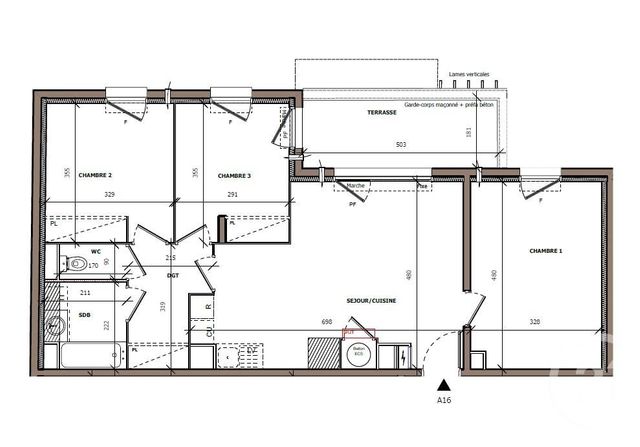 Appartement T4 &agrave; vendre - 4 pi&egrave;ces - 76,88 m2 - Beziers - 34 - LANGUEDOC-ROUSSILLON
