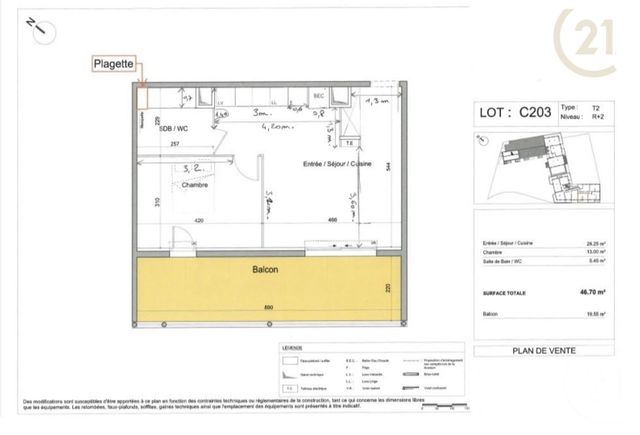Appartement F2 &agrave; vendre - 2 pi&egrave;ces - 46 m2 - St Andre De Sangonis - 34 - LANGUEDOC-ROUSSILLON