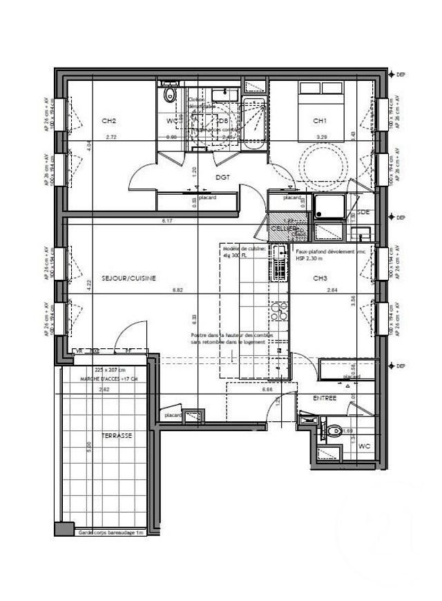 Appartement T4 à vendre - 4 pièces - 89,96 m2 - Rennes - 35 - BRETAGNE