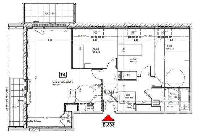 Appartement T4 à vendre - 4 pièces - 83,40 m2 - Le Rheu - 35 - BRETAGNE
