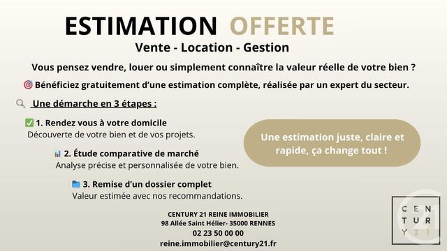 Appartement F2 &agrave; louer - 2 pi&egrave;ces - 52,61 m2 - Rennes - 35 - BRETAGNE