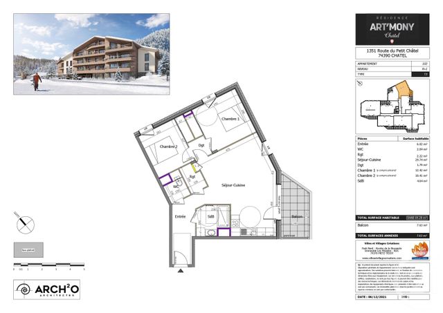 Appartement T3 à vendre - 3 pièces - 69,29 m2 - Chatel - 74 - RHONE-ALPES