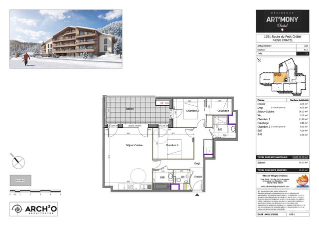 Appartement T3 à vendre - 3 pièces - 76,17 m2 - Chatel - 74 - RHONE-ALPES
