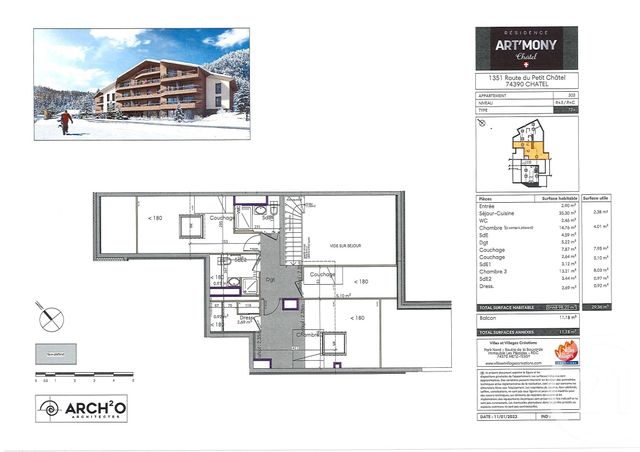 Appartement Duplex à vendre - 3 pièces - 98,20 m2 - Chatel - 74 - RHONE-ALPES