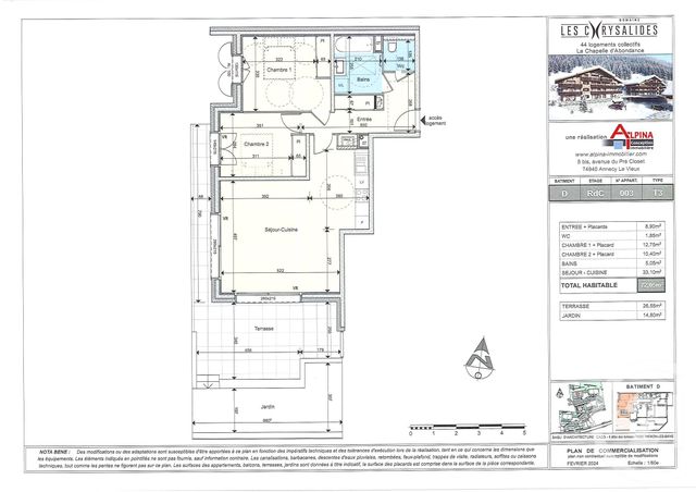 Appartement T3 à vendre - 3 pièces - 72,05 m2 - La Chapelle D Abondance - 74 - RHONE-ALPES