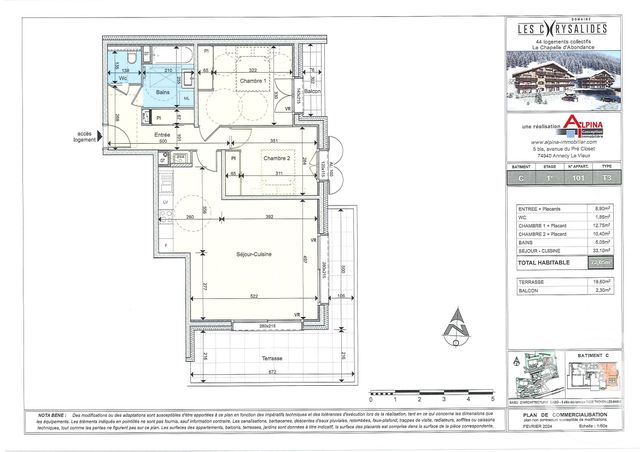 Appartement T3 à vendre - 3 pièces - 72,05 m2 - La Chapelle D Abondance - 74 - RHONE-ALPES