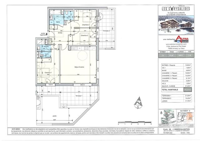 Appartement T4 à vendre - 4 pièces - 88,25 m2 - La Chapelle D Abondance - 74 - RHONE-ALPES