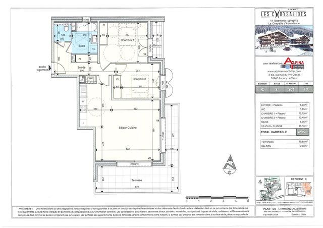 Appartement T3 à vendre - 3 pièces - 72,05 m2 - La Chapelle D Abondance - 74 - RHONE-ALPES
