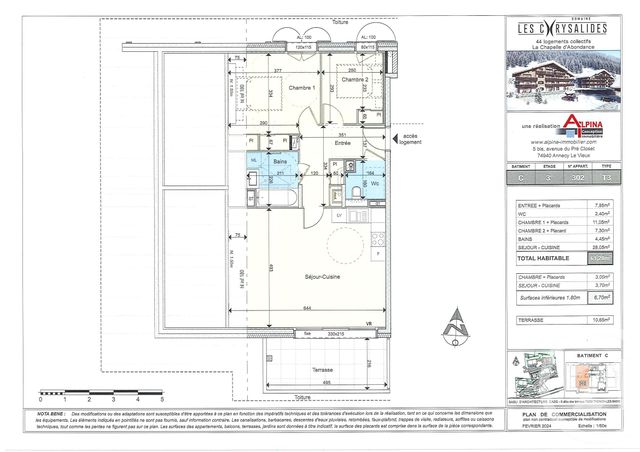 Appartement T3 à vendre - 3 pièces - 61,20 m2 - La Chapelle D Abondance - 74 - RHONE-ALPES