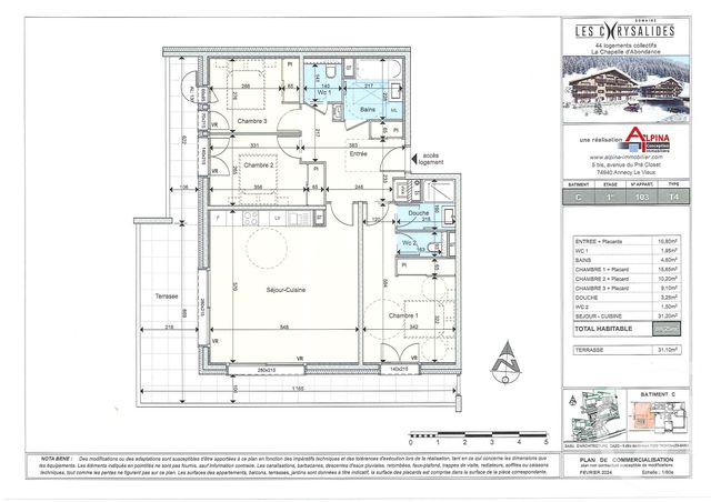Appartement T4 à vendre - 4 pièces - 88,25 m2 - La Chapelle D Abondance - 74 - RHONE-ALPES