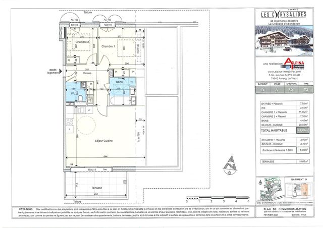 Appartement T3 à vendre - 3 pièces - 61,20 m2 - La Chapelle D Abondance - 74 - RHONE-ALPES