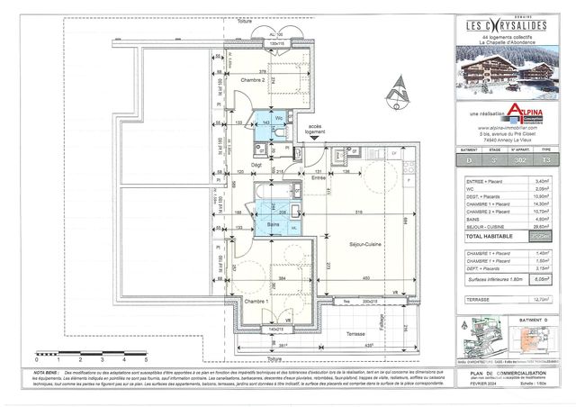 Appartement T3 à vendre - 3 pièces - 75,75 m2 - La Chapelle D Abondance - 74 - RHONE-ALPES