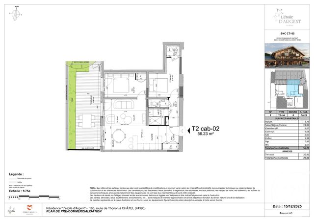 Appartement &agrave; vendre - 3 pi&egrave;ces - 56,23 m2 - Chatel - 74 - RHONE-ALPES