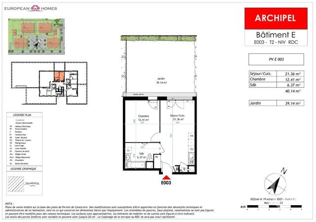Appartement à vendre - 2 pièces - 40,13 m2 - La Verpilliere - 38 - RHONE-ALPES