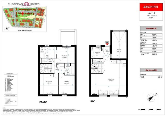 Maison à vendre - 4 pièces - 98,26 m2 - La Verpilliere - 38 - RHONE-ALPES