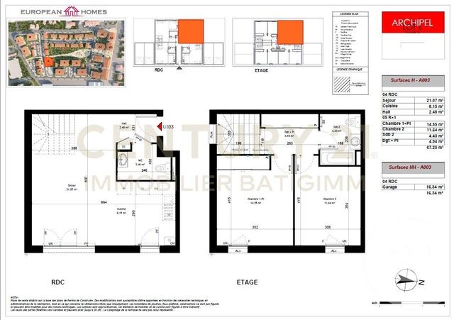 Maison &agrave; louer - 3 pi&egrave;ces - 67,25 m2 - La Verpilliere - 38 - RHONE-ALPES
