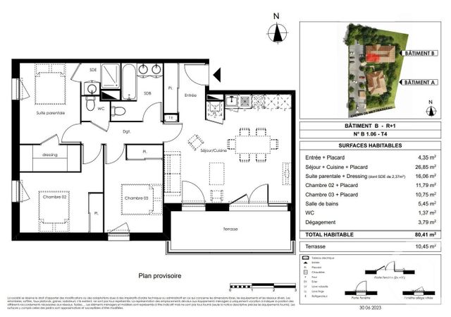 Appartement T4 à vendre - 4 pièces - 80,41 m2 - Gujan Mestras - 33 - AQUITAINE