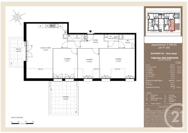 Appartement T4 à vendre - 4 pièces - 108,80 m2 - Arcachon - 33 - AQUITAINE