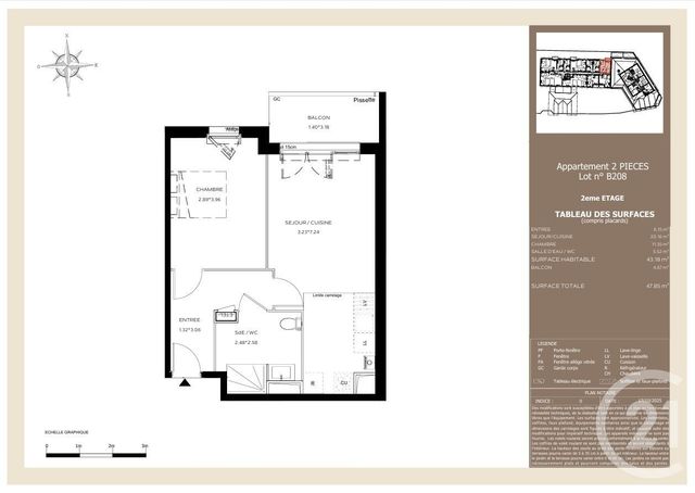 Appartement à vendre - 2 pièces - 47,85 m2 - Le Teich - 33 - AQUITAINE
