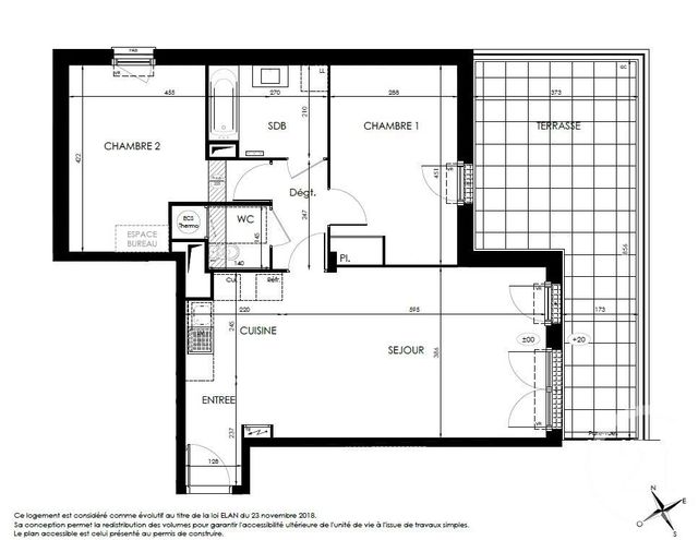 Appartement F3 &agrave; louer - 3 pi&egrave;ces - 69,35 m2 - St Fargeau Ponthierry - 77 - ILE-DE-FRANCE
