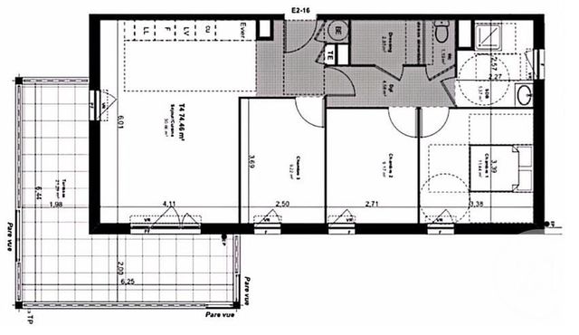 Appartement T4 à vendre - 4 pièces - 74,46 m2 - Marseille - 13013 - PROVENCE-ALPES-COTE-D-AZUR
