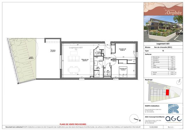 Appartement T3 à vendre - 3 pièces - 69,59 m2 - Sauzet - 26 - RHONE-ALPES