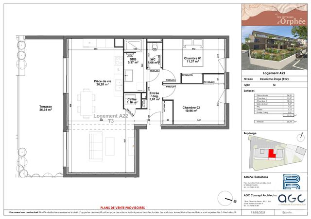 Appartement T3 à vendre - 3 pièces - 72,53 m2 - Sauzet - 26 - RHONE-ALPES