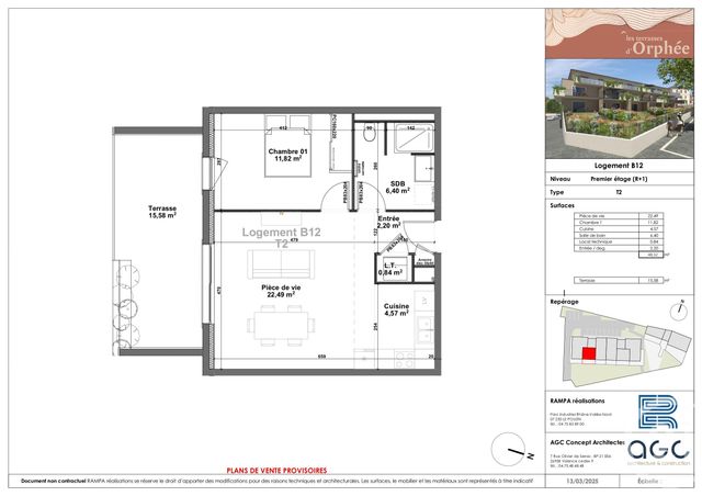 Appartement T3 à vendre - 2 pièces - 48,33 m2 - Sauzet - 26 - RHONE-ALPES