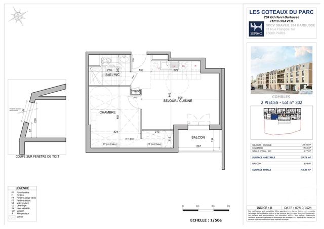Appartement F2 &agrave; vendre - 2 pi&egrave;ces - 40 m2 - Draveil - 91 - ILE-DE-FRANCE