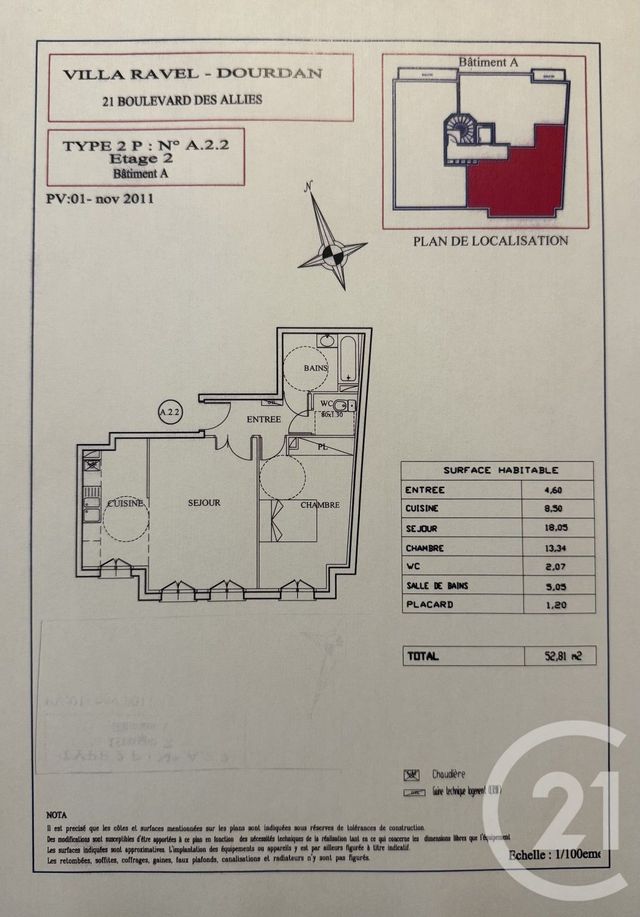 Appartement F2 &agrave; vendre - 2 pi&egrave;ces - 52,81 m2 - Dourdan - 91 - ILE-DE-FRANCE