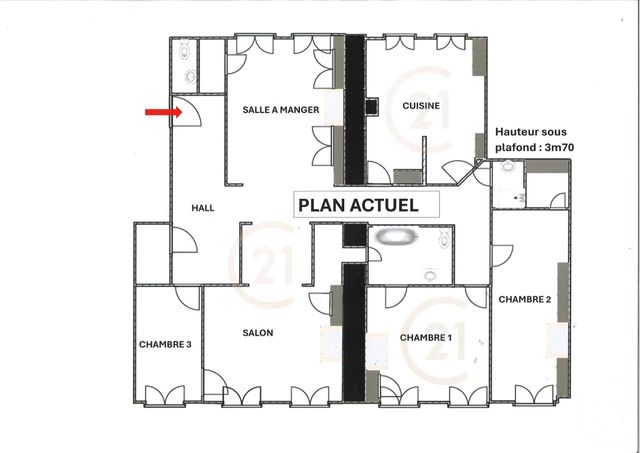 Appartement F6 à vendre - 7 pièces - 184,35 m2 - Lyon - 69007 - RHONE-ALPES