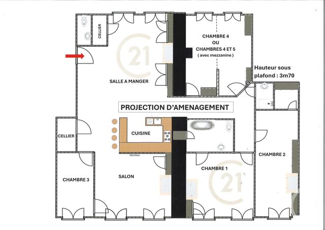 Appartement F6 à vendre - 7 pièces - 184,35 m2 - Lyon - 69007 - RHONE-ALPES