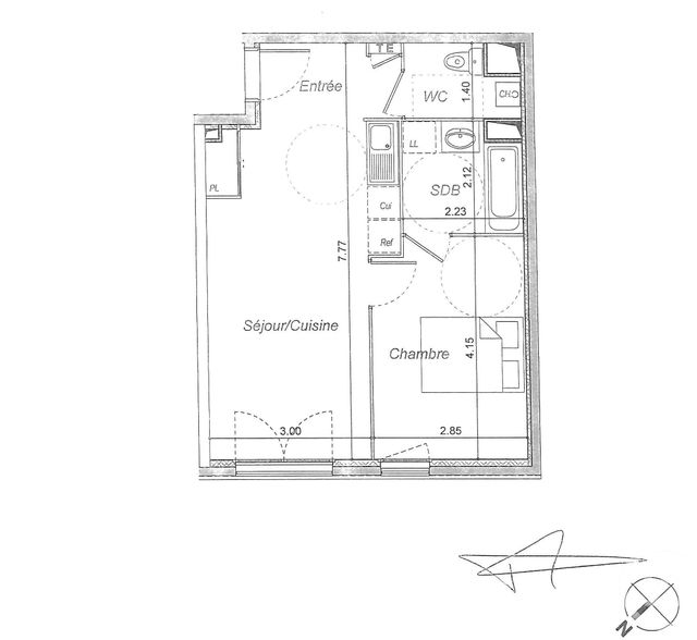Appartement F2 &agrave; vendre - 2 pi&egrave;ces - 42,40 m2 - Lyon - 69007 - RHONE-ALPES