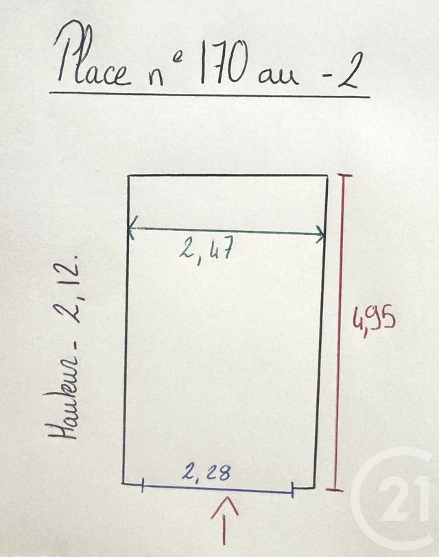 Parking &agrave; vendre - 12,23 m2 - Lyon - 69007 - RHONE-ALPES