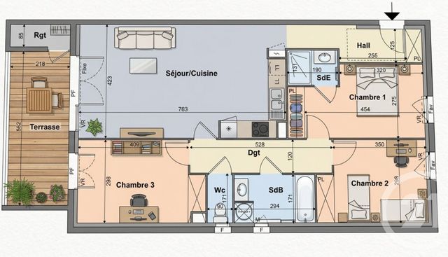Appartement F4 &agrave; vendre - 4 pi&egrave;ces - 89,88 m2 - Codognan - 30 - LANGUEDOC-ROUSSILLON