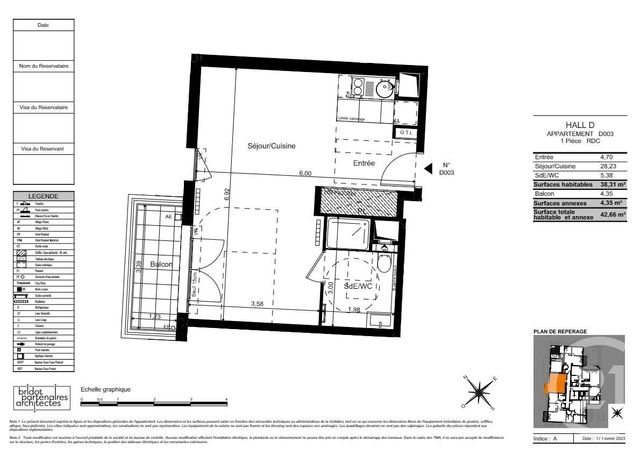 Appartement a louer suresnes - 1 pièce(s) - 43 m2 - Surfyn