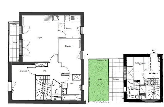 Appartement Duplex à vendre - 4 pièces - 82,31 m2 - Suresnes - 92 - ILE-DE-FRANCE