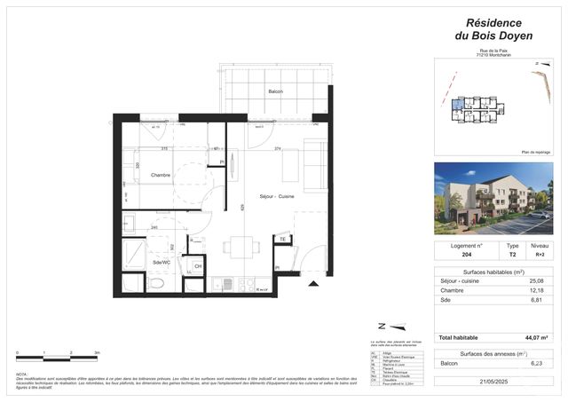Appartement F2 à vendre - 2 pièces - 44,07 m2 - Montchanin - 71 - BOURGOGNE