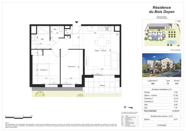 Appartement F3 à vendre - 3 pièces - 57,34 m2 - Montchanin - 71 - BOURGOGNE